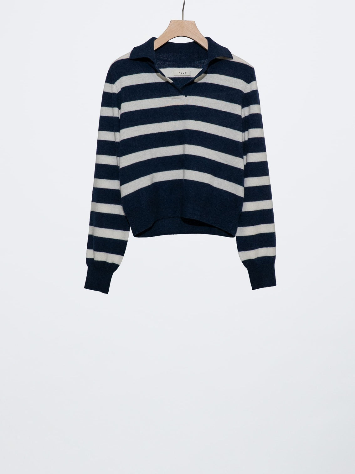 CASHMERE BORDER SKIPPER KNIT