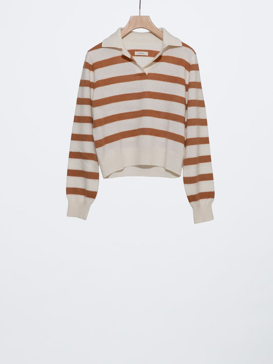 CASHMERE BORDER SKIPPER KNIT