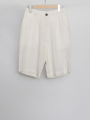 LINEN ONE TUCK SHORTS