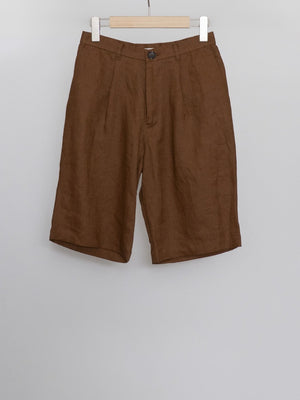 LINEN ONE TUCK SHORTS