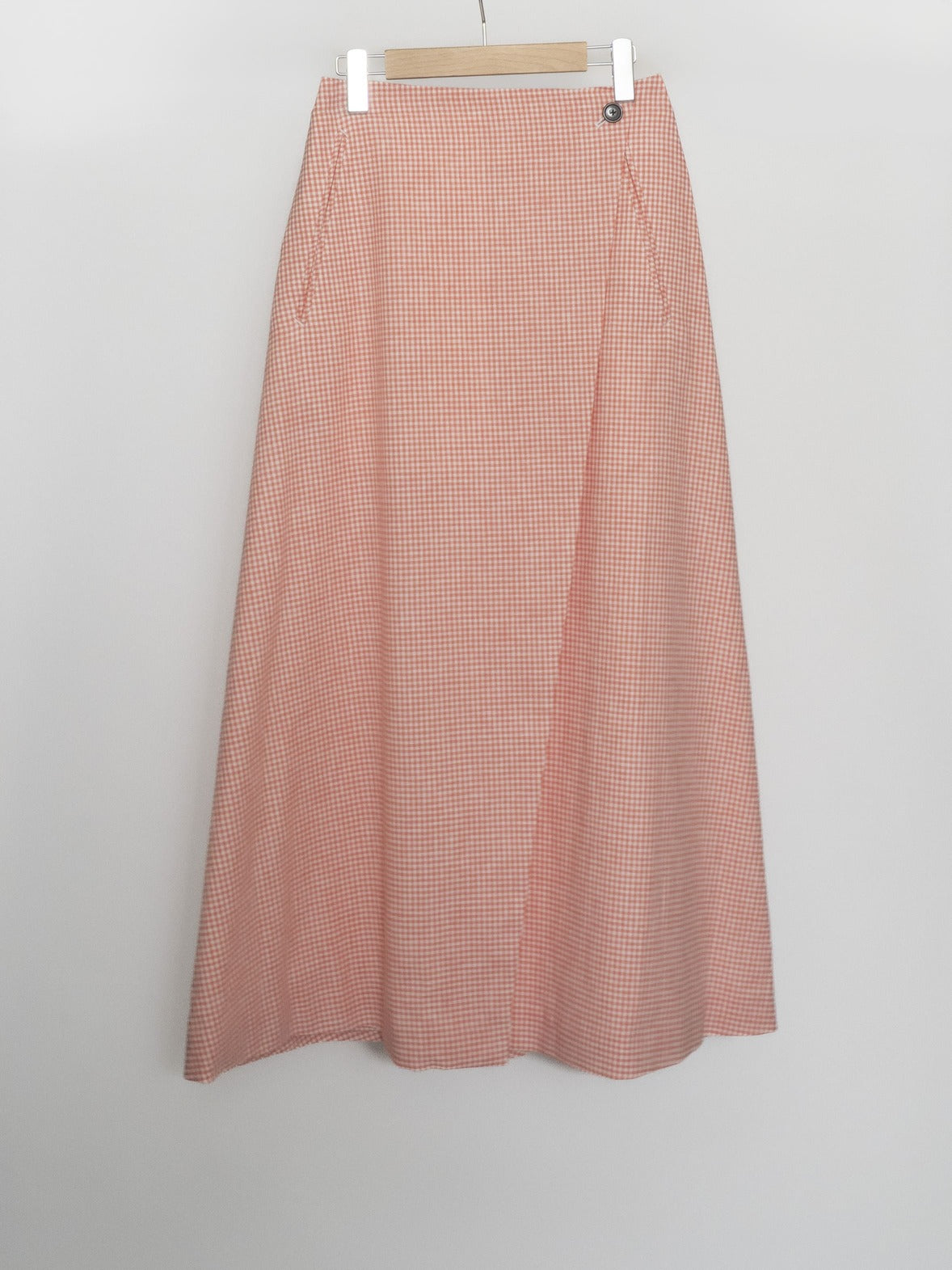 COTTON GINGHAM CHECK SKIRT