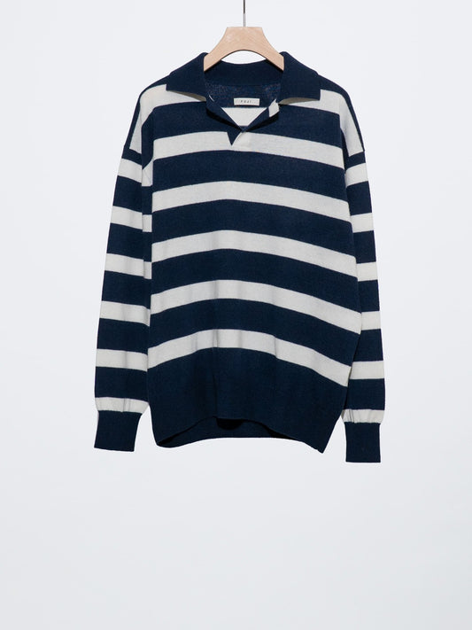 CASHMERE BORDER SKIPPER KNIT