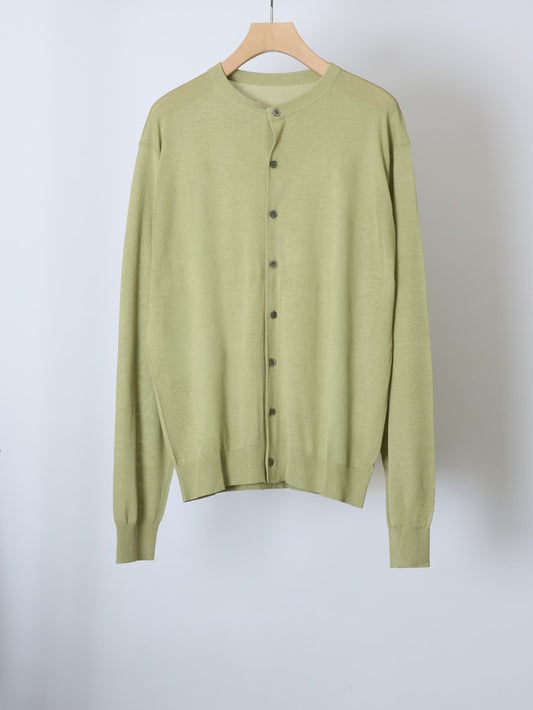 SILK CREW NECK CARDIGAN