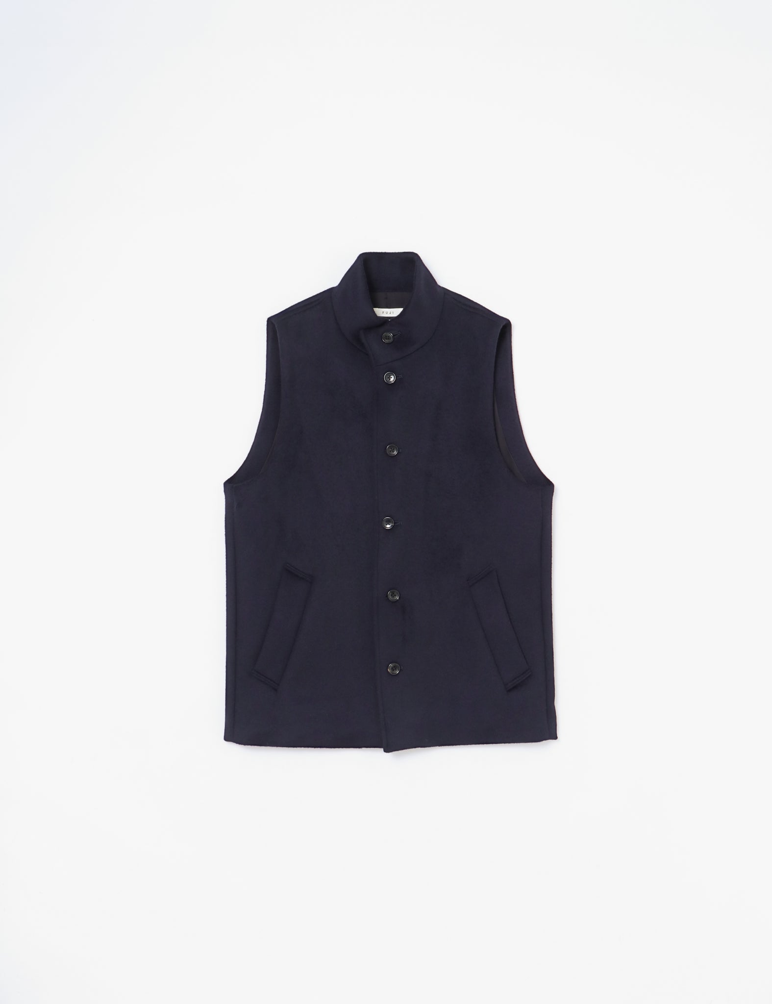 LAMBSWOOL MELTON STAND COLLAR GILET