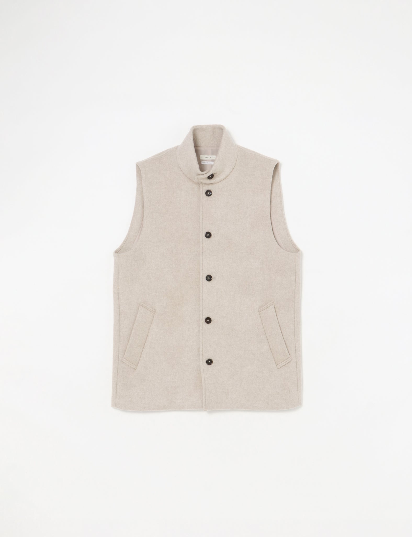 LAMBSWOOL MELTON STAND COLLAR GILET