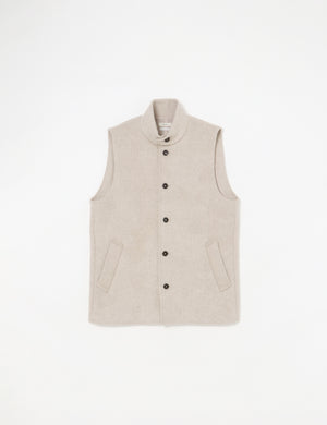 LAMBSWOOL MELTON STAND COLLAR GILET
