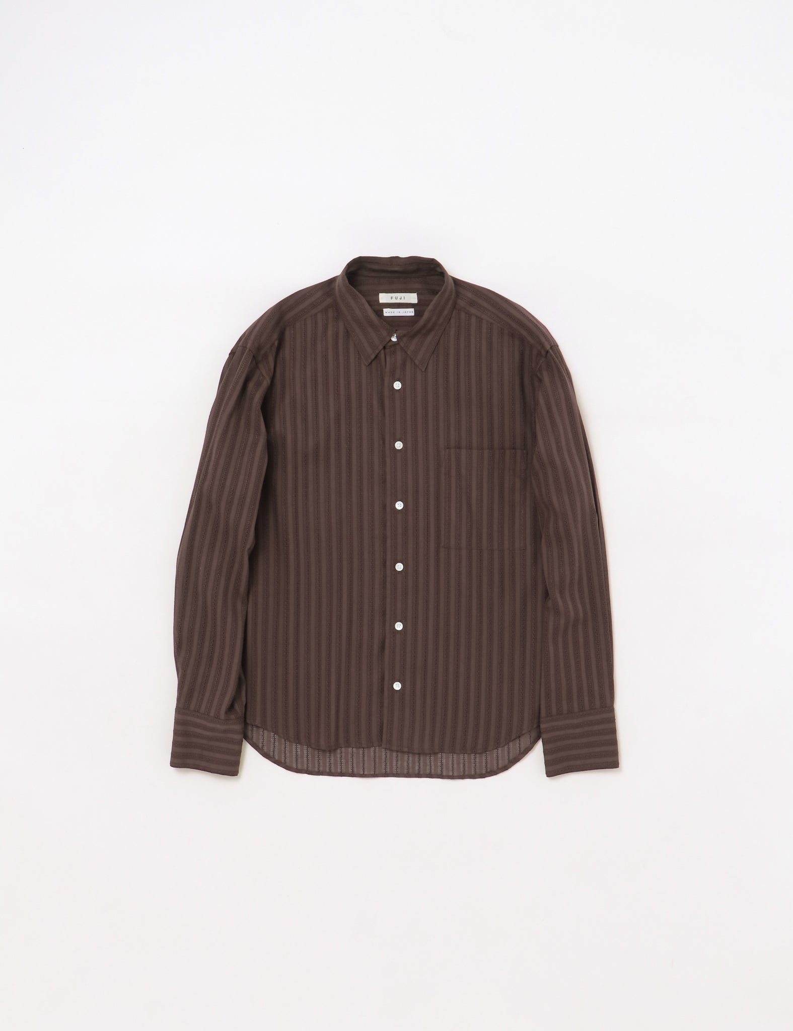LENO WEAVE COTTON STRIPE SHIRT