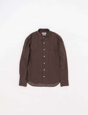 LENO WEAVE COTTON STRIPE SHIRT