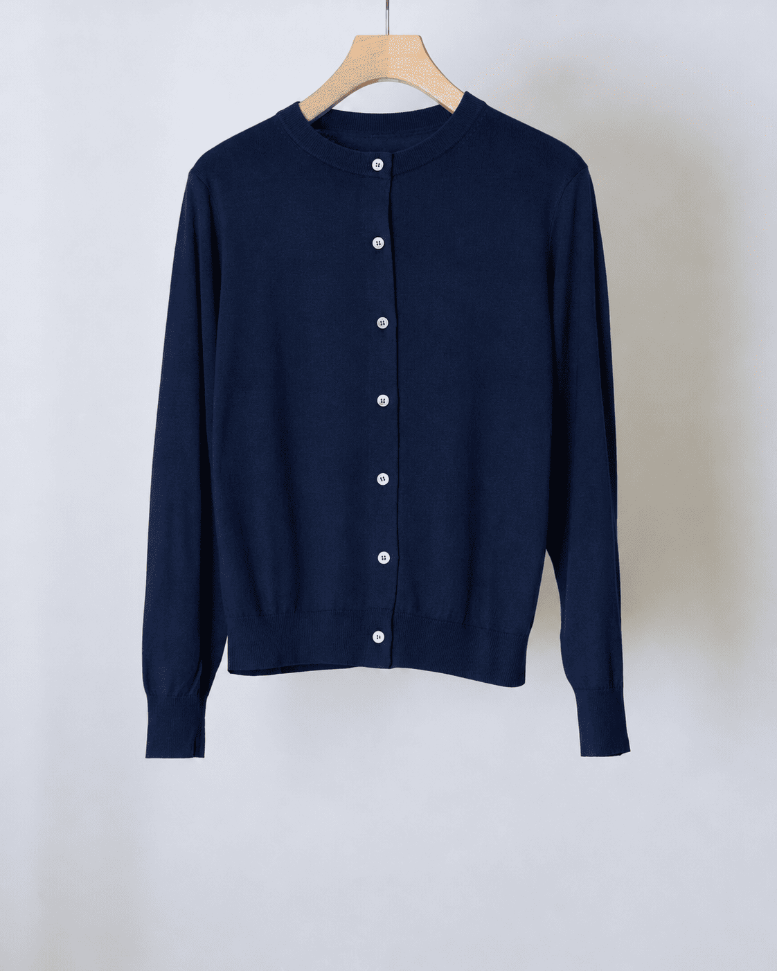 SILK CREW NECK CARDIGAN