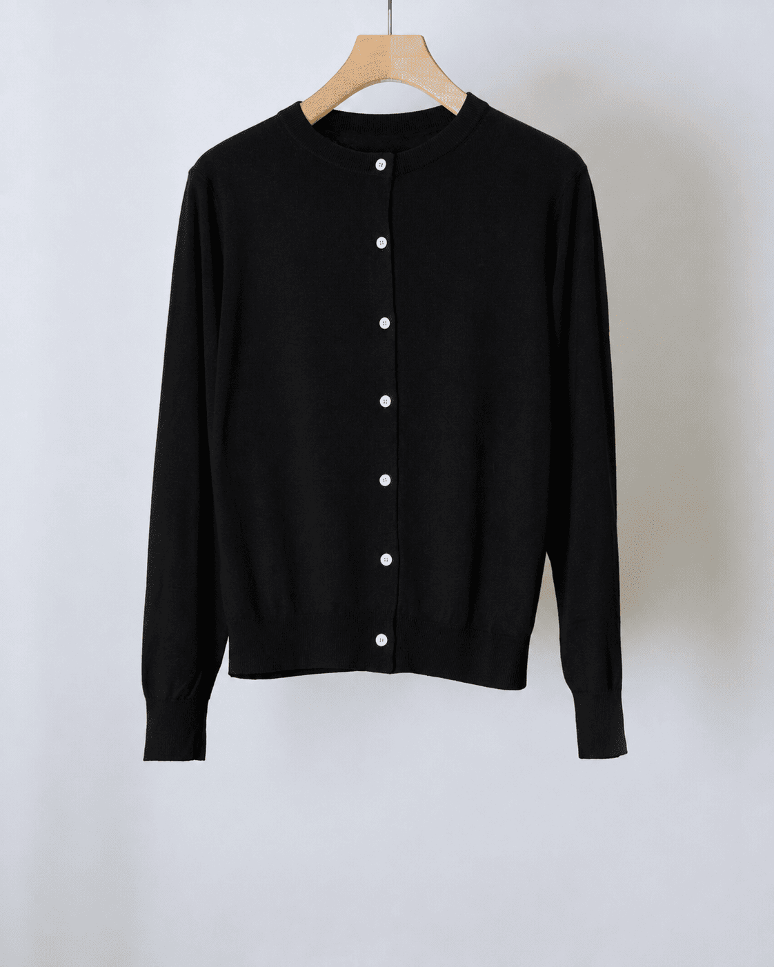 SILK CREW NECK CARDIGAN