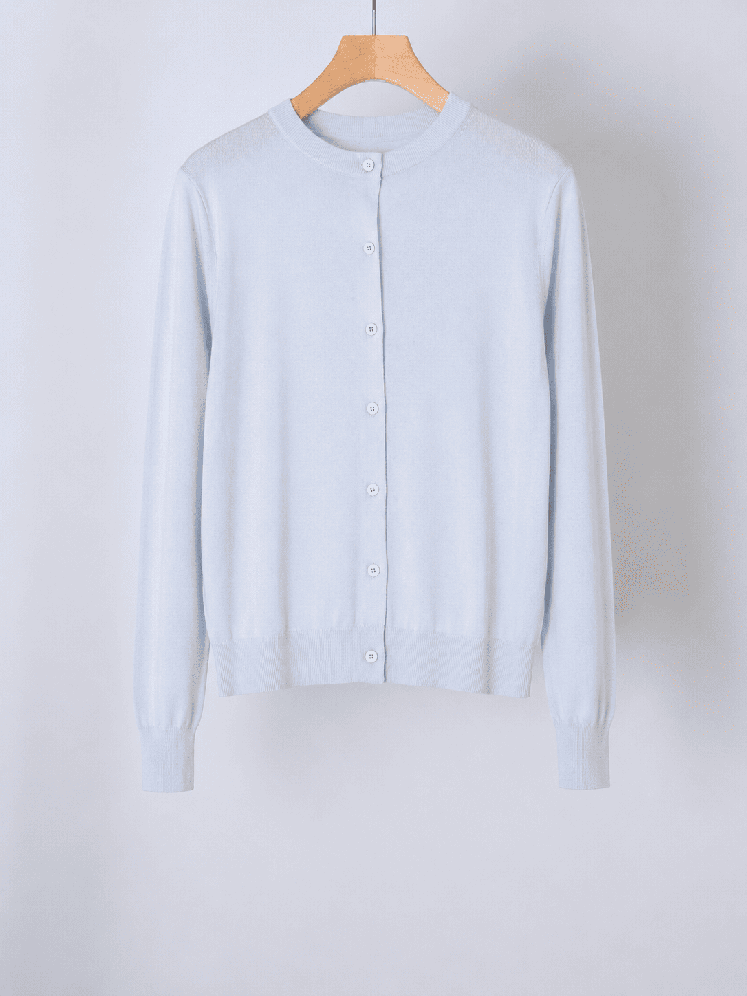 SILK CREW NECK CARDIGAN