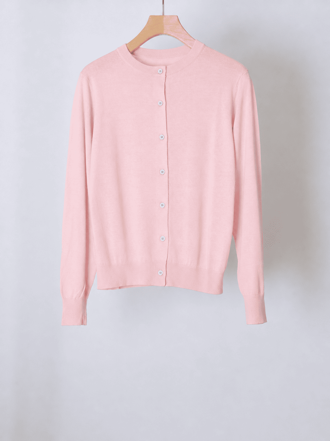 SILK CREW NECK CARDIGAN